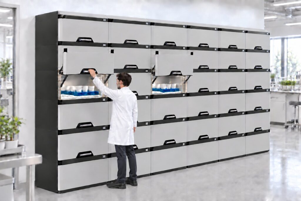 Researcher loading samples into ClimaRack