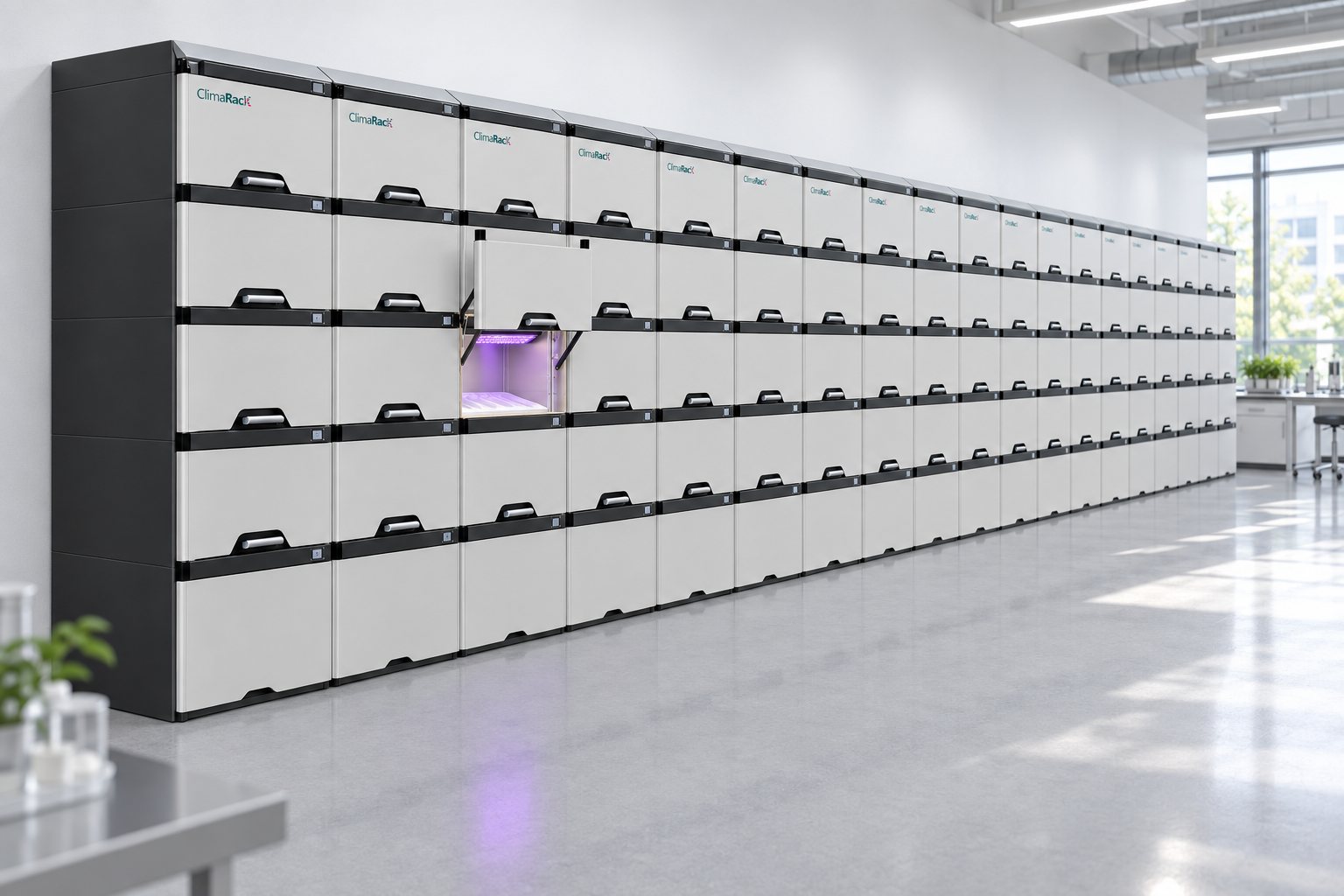 Expanded ClimaRack wall with one active compartment